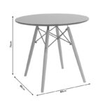 Τραπεζαρία Julita σετ 5τεμ σε απόχρωση μαύρο-φυσικό Φ80x73εκ