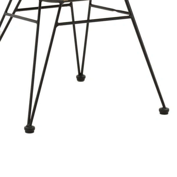 Τραπεζαρία Naoki C  σετ 7 τμχ rattan φυσικό-μαύρο μέταλλο-γυαλί 160x90x78εκ