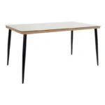 Τραπεζαρία Naoki C  σετ 7 τμχ rattan φυσικό-μαύρο μέταλλο-γυαλί 160x90x78εκ