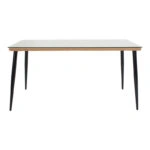 Τραπεζαρία Naoki-Tanish  σετ 7 τμχ rattan φυσικό-μαύρο μέταλλο-γυαλί 160x90x78εκ