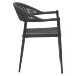 Τραπεζαρία Kliton-Freiburg σετ 3τεμ  αλουμίνιο σε ανθρακί απόχρωση 80x80x74εκ