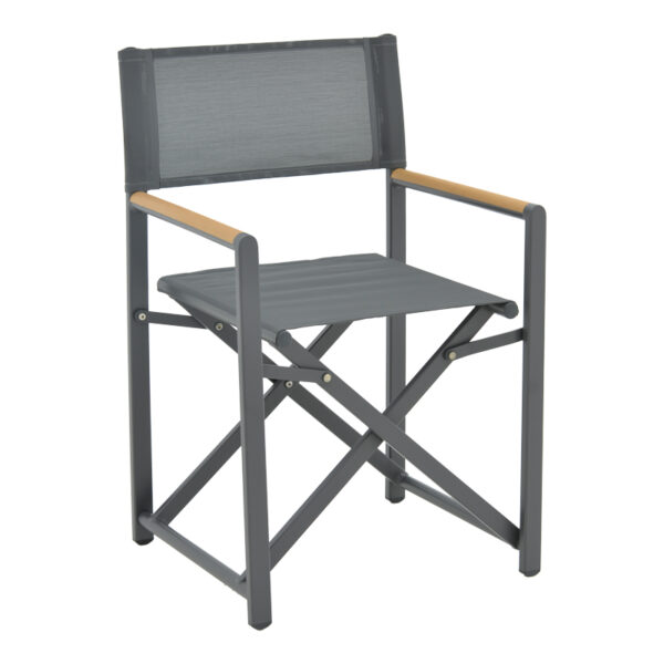 Τραπεζαρία Kliton-Mabu σετ 3τεμ αλουμίνιο σε ανθρακί απόχρωση 80x80x74εκ