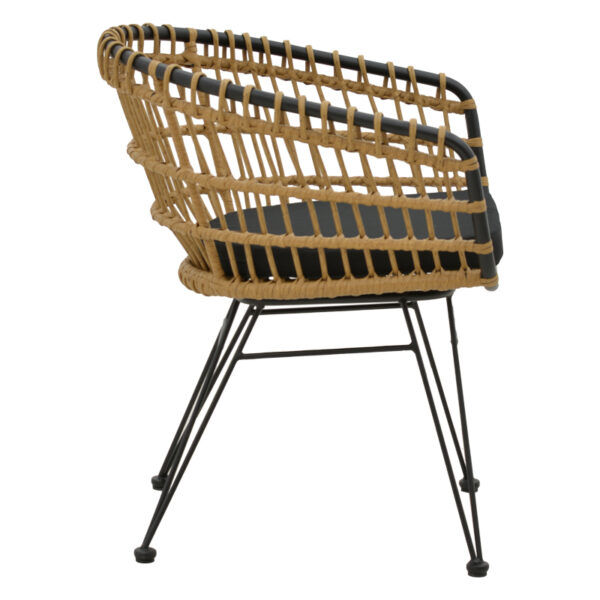 Τραπεζαρία Kliton-Naoki B σετ 5τεμ  ανθρακί αλουμίνιο και μέταλλο σε μαύρη απόχρωση 80x80x74εκ