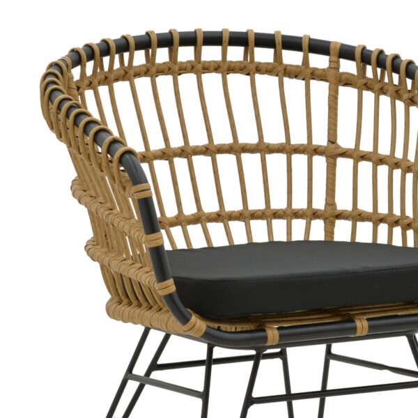 Τραπεζαρία Kliton-Naoki B σετ 5τεμ  ανθρακί αλουμίνιο και μέταλλο σε μαύρη απόχρωση 80x80x74εκ