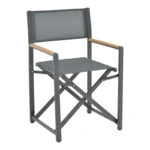 Τραπεζαρία Naoki-Kliton B σετ 7τεμ  ανθρακί αλουμίνιο και pe rattan σε φυσική απόχρωση 150x80x74εκ