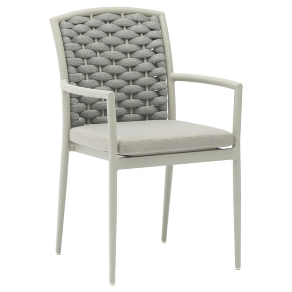 Τραπεζαρία Nares-Moritz σετ 5τεμ  λευκό-γκρι αλουμίνιο και plywood σε φυσική απόχρωση 140x80x72.5εκ