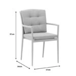 Τραπεζαρία Nares-Moritz σετ 5τεμ  λευκό-γκρι αλουμίνιο και plywood σε φυσική απόχρωση 140x80x72.5εκ