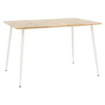 Τραπεζαρία Gaston-Cuba  σετ 5τεμ pp-mdf σε λευκή-sonoma απόχρωση120x80x75εκ