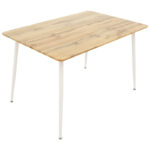 Τραπεζαρία Gaston-Cuba  σετ 5τεμ pp-mdf σε λευκή-sonoma απόχρωση120x80x75εκ