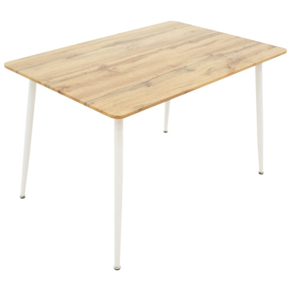 Τραπεζαρία Gaston-Cuba  σετ 5τεμ pp-mdf σε λευκή-sonoma απόχρωση120x80x75εκ