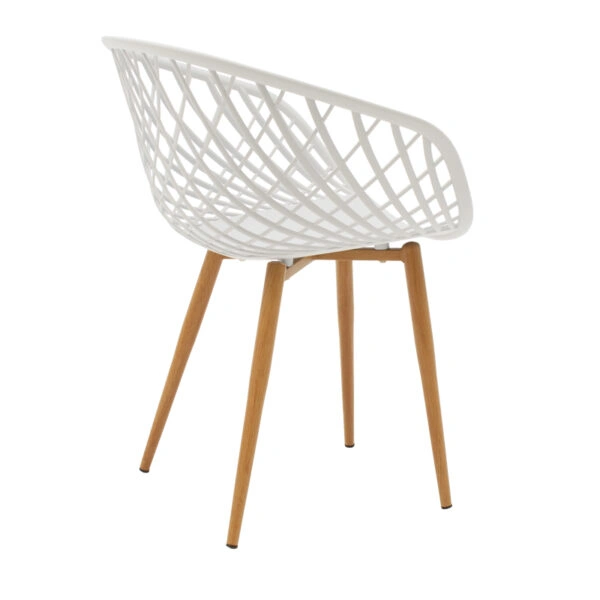 Τραπεζαρία Ezra-Balou  σετ 5τεμ pp-mdf σε λευκό μαρμάρου απόχρωση Φ120x73εκ