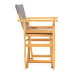 Καρέκλα-πολυθρόνα σκηνοθέτη Kompa  μασίφ ξύλο οξιάς φυσικό-πανί Nexus γκρι