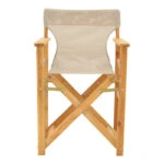 Καρέκλα-πολυθρόνα σκηνοθέτη Kompa  μασίφ ξύλο οξιάς φυσικό-πανί Nexus γκρι-μπεζ