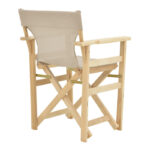 Καρέκλα-πολυθρόνα σκηνοθέτη Kompa μασίφ σε απόχρωση άβαφου ξύλου-πανί Nexus εκρού