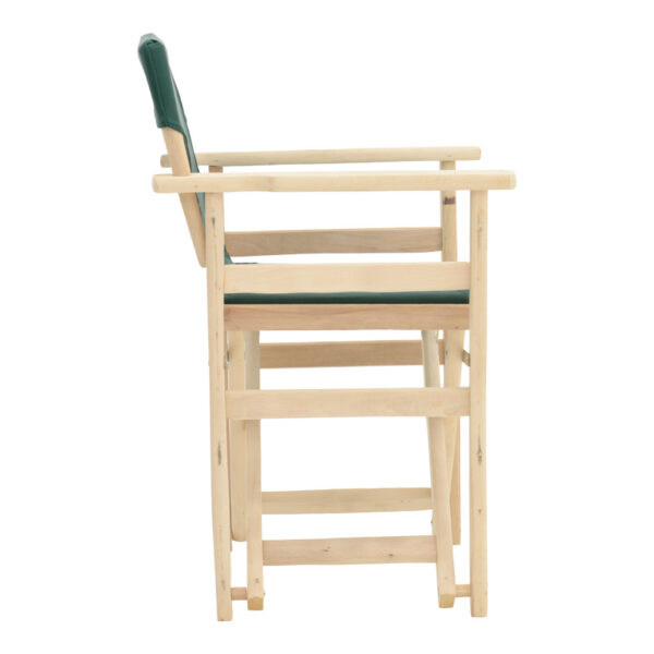 Καρέκλα-πολυθρόνα σκηνοθέτη Kompa μασίφ σε απόχρωση άβαφου ξύλου-πανί Nexus κυπαρισσί