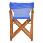 Καρέκλα-πολυθρόνα σκηνοθέτη Kompa μασίφ ξύλο οξιάς καρυδί-πανί μπλε