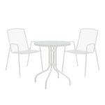 Τραπεζαρία Watson-Pomedon σετ 3τεμ μέταλλο σε λευκή απόχρωση