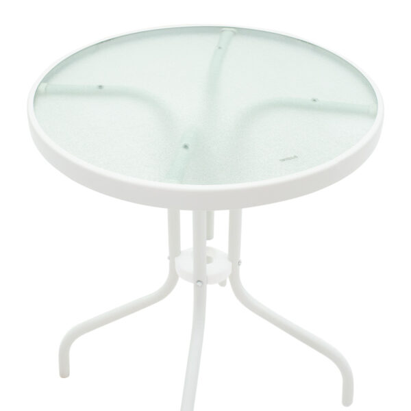 Τραπεζαρία Watson-Pomedon σετ 3τεμ μέταλλο σε λευκή απόχρωση