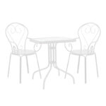 Τραπεζαρία Watson-Monasty  σετ 3τεμ μέταλλο σε λευκή απόχρωση