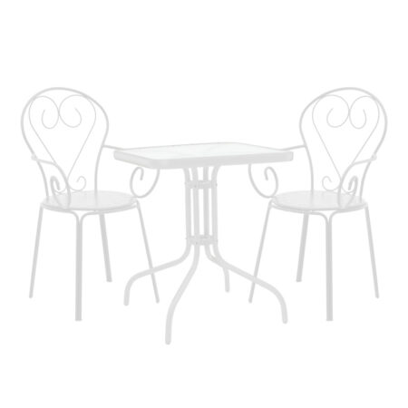 Τραπεζαρία Watson-Monasty  σετ 3τεμ μέταλλο σε λευκή απόχρωση