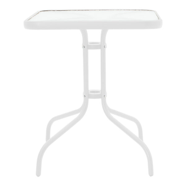 Τραπεζαρία Watson-Monasty σετ 3τεμ μέταλλο σε λευκή απόχρωση 70x70x70εκ