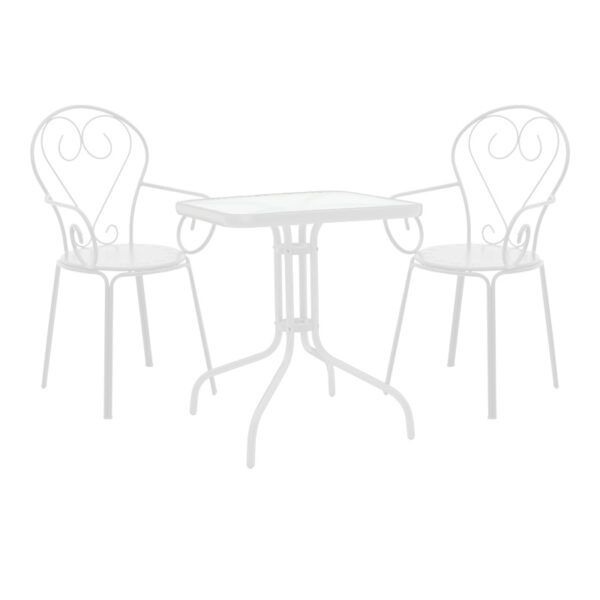 Τραπεζαρία Watson-Monasty σετ 3τεμ μέταλλο σε λευκή απόχρωση 70x70x70εκ