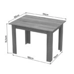 Τραπεζαρία Manka-Parker  σετ 5τεμ mdf σε μαύρη-sonoma truffle απόχρωση 110x80x77εκ
