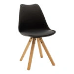 Τραπεζαρία Julita-Caron  σετ 5τεμ mdf σε μαύρη-φυσική απόχρωση Φ80x76εκ