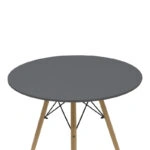 Τραπεζαρία Julita-Caron  σετ 5τεμ mdf σε μαύρη-φυσική απόχρωση Φ80x76εκ