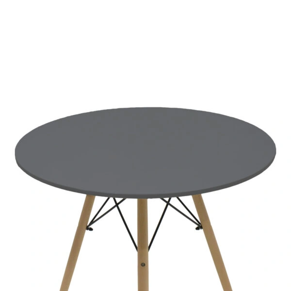 Τραπεζαρία Julita-Caron  σετ 5τεμ mdf σε μαύρη-φυσική απόχρωση Φ80x76εκ