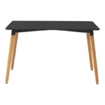 Τραπεζαρία Natali-Caron  σετ 5τεμ mdf σε μαύρη-φυσική απόχρωση 120x80x76εκ