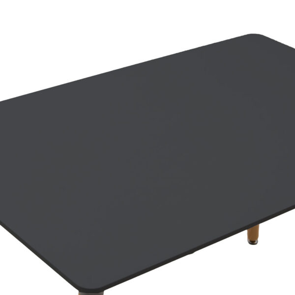 Τραπεζαρία Natali-Caron  σετ 5τεμ mdf σε μαύρη-φυσική απόχρωση 120x80x76εκ