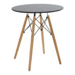 Τραπεζαρία Julita-Caron  σετ 3τεμ mdf σε μαύρη-φυσική απόχρωση Φ60x73εκ