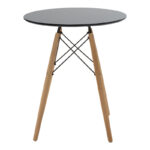 Τραπεζαρία Julita-Caron  σετ 3τεμ mdf σε μαύρη-φυσική απόχρωση Φ60x73εκ