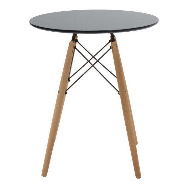 Τραπεζαρία Julita-Caron  σετ 3τεμ mdf σε μαύρη-φυσική απόχρωση Φ60x73εκ