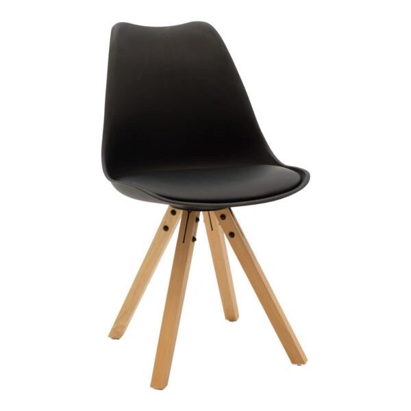 Τραπεζαρία Manka-Caron  σετ 5τεμ σε sonoma tuffle-μαύρη απόχρωση 110x80x77εκ