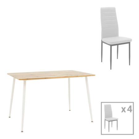 Τραπεζαρία Cuba-Parker  σετ 5τεμ sonoma-λευκό 120x80x75εκ