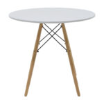 Τραπεζαρία Julita-Parker  σετ 5τεμ MDF λευκό-πόδια φυσικό Φ80x73εκ