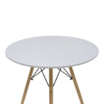 Τραπεζαρία Julita-Parker  σετ 5τεμ MDF λευκό-πόδια φυσικό Φ80x73εκ