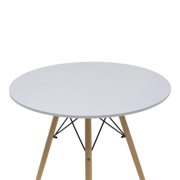 Τραπεζαρία Julita-Parker  σετ 5τεμ MDF λευκό-πόδια φυσικό Φ80x73εκ