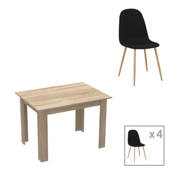 Τραπεζαρία Manka-Bella  σετ 5τεμ σε sonoma απόχρωση 110x80x70εκ