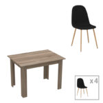 Τραπεζαρία Manka-Bella  σετ 5τεμ σε sonoma truffle απόχρωση 110x80x70εκ