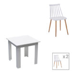 Τραπεζαρία Manka Ι-Aurora I  σετ 3τεμ σε λευκή απόχρωση 80x80x77εκ