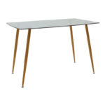 Τραπεζαρία Chloe-Aurora I  σετ 5τεμ γυάλινο 8χιλ ανθρακί - πόδι φυσικό 120x70x75εκ