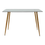 Τραπεζαρία Chloe-Aurora I  σετ 5τεμ γυάλινο 8χιλ ανθρακί - πόδι φυσικό 120x70x75εκ