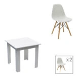 Τραπεζαρία Manka-Julita  σετ 3τεμ σε λευκή απόχρωση 80x80x77εκ