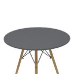 Τραπεζαρία Julita-Noor σετ 5τεμ MDF μαύρο-πόδια φυσικό Φ80x73εκ