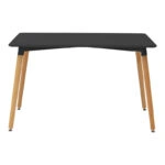 Τραπεζαρία Natali-Noor  σετ 5τεμ MDF μαύρο-πόδια φυσικό 120x80x76εκ