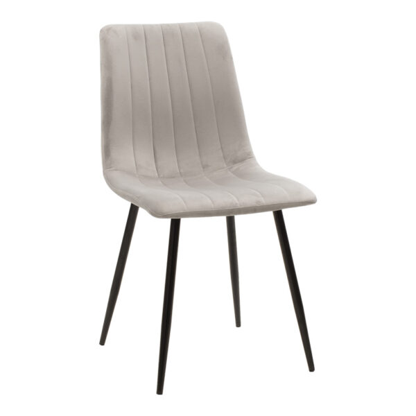 Τραπεζαρία Julita-Noor  σετ 5τεμ MDF μαύρο-γκρι-πόδια φυσικό Φ80x73εκ