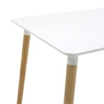 Τραπεζαρία Natali-Noor  σετ 5τεμ MDF λευκό-μπεζ ύφασμα 120x80x76εκ
